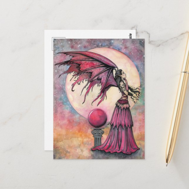 Nightfall Fantasy Fairy Art by Molly Harrison Postcard (Front/Back In Situ)