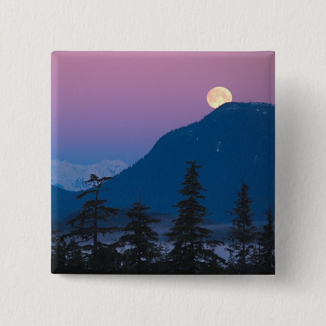 Nightfall in Alaska 15 Cm Square Badge (Front)