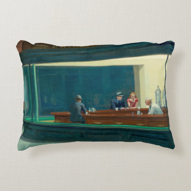 Nighthawks 1942 by Edward Hopper Decorative Cushion (Front)