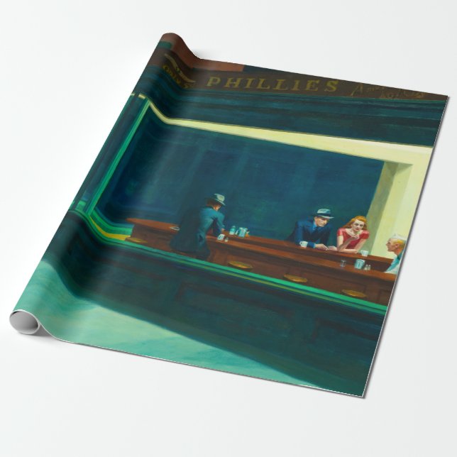 Nighthawks, 1942 by Edward Hopper Wrapping Paper (Unrolled)