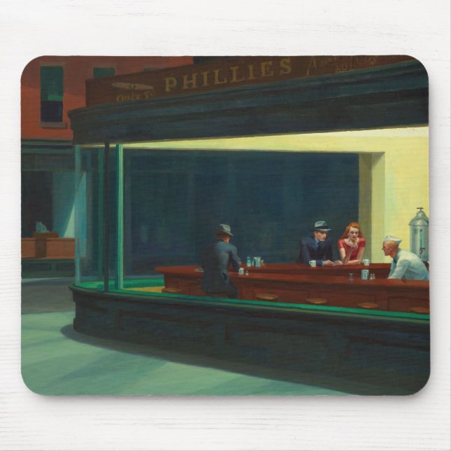 Nighthawks painting by Edward Hopper  Mouse Pad (Front)