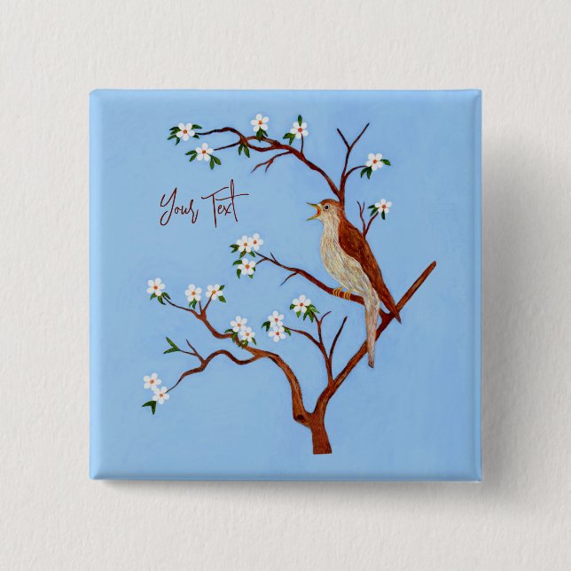 Nightingale Button With Customisable Text (Front)