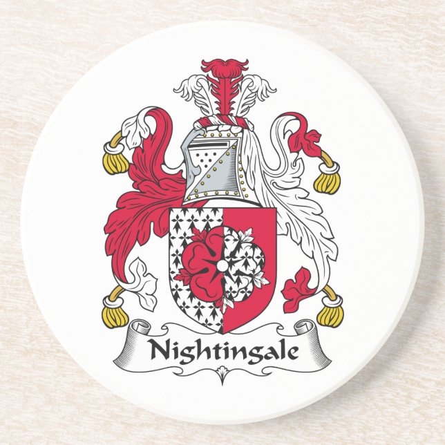 Nightingale Family Crest Coaster (Front)