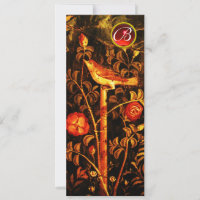 NIGHTINGALE ROSES MONOGRAM,Red Black Yellow Floral