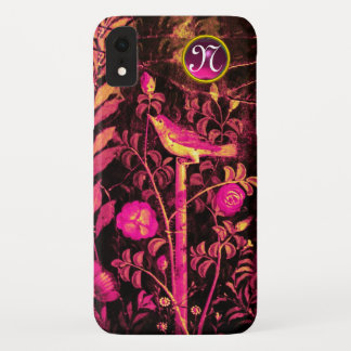 NIGHTINGALE WITH ROSES MONOGRAM, Pink Black Yellow Case-Mate iPhone Case