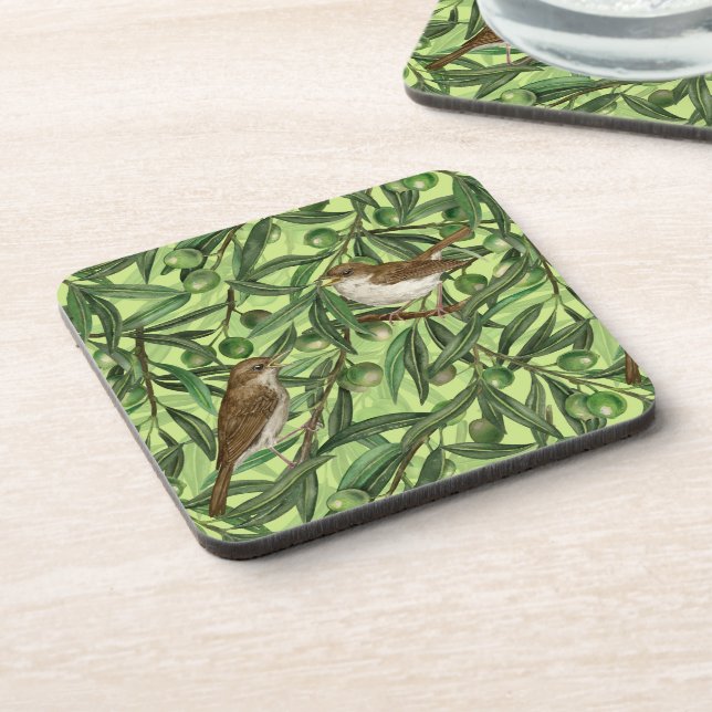 Nightingales in the olive tree 2 coaster (Left Side)