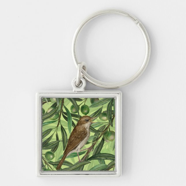 Nightingales in the olive tree 2 key ring (Front)