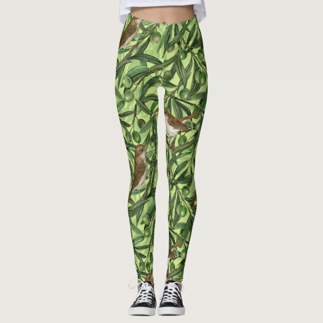 Nightingales in the olive tree 2 leggings (Front)