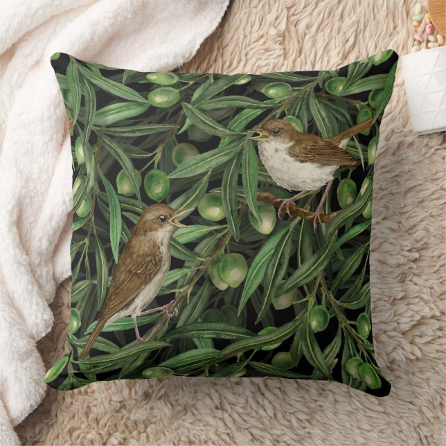 Nightingales in the olive tree 3 cushion (Blanket)