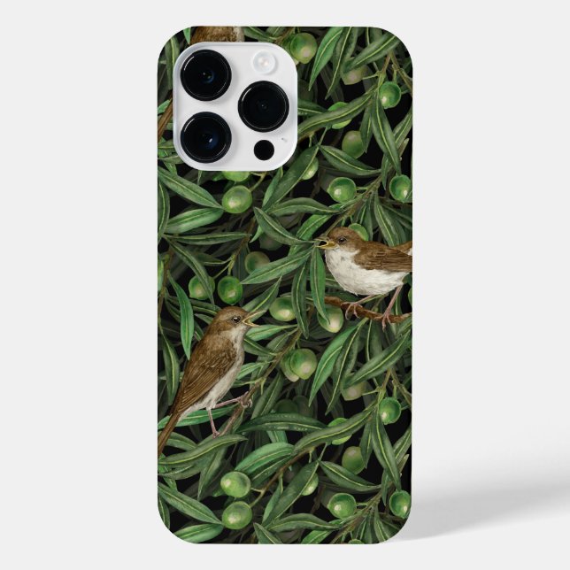 Nightingales in the olive tree 3 iPhone case (Back)