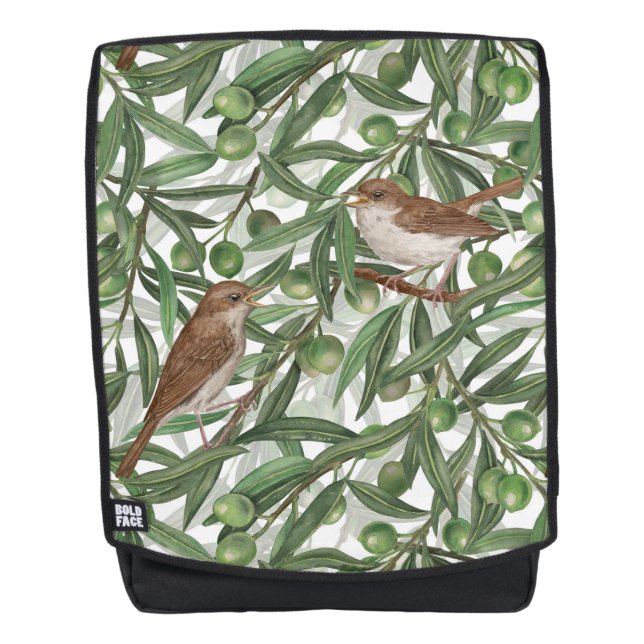 Nightingales in the olive tree backpack (Front)