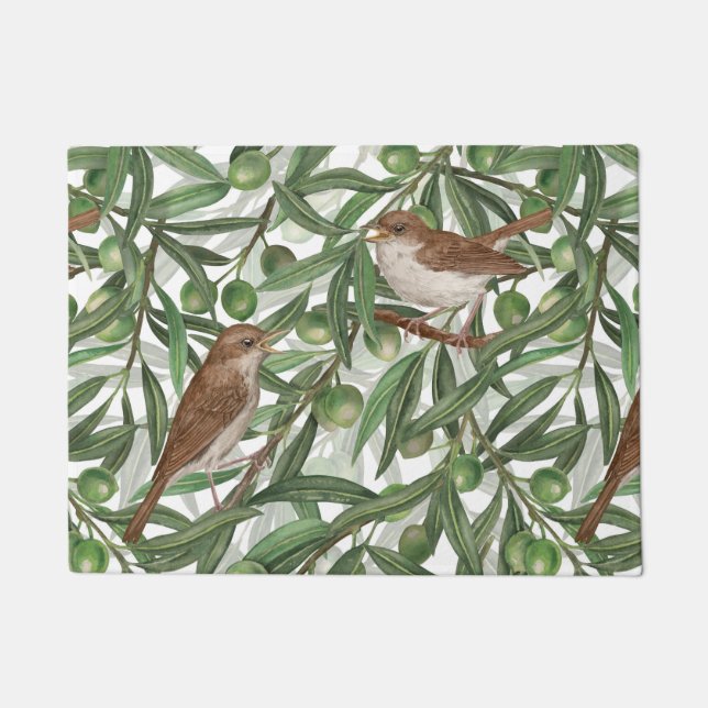 Nightingales in the olive tree doormat (Front)