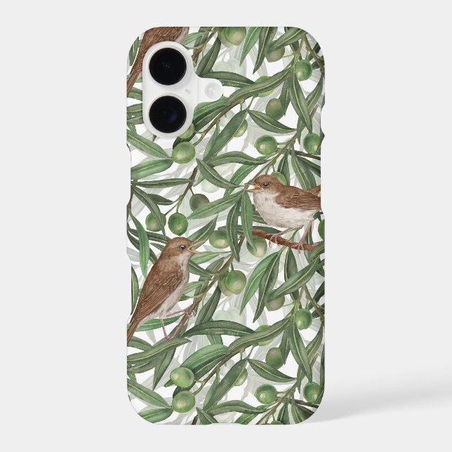 Nightingales in the olive tree iPhone case (Back)
