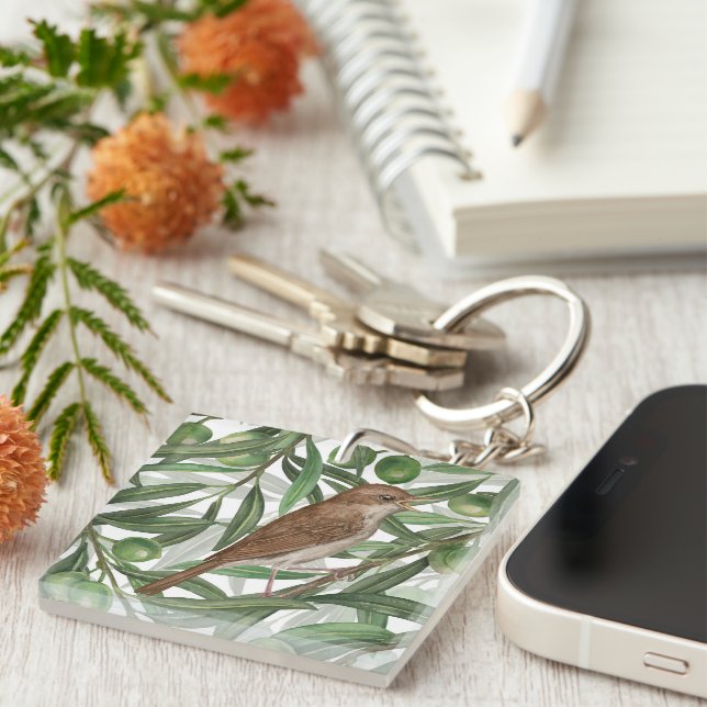 Nightingales in the olive tree key ring (Front Right)