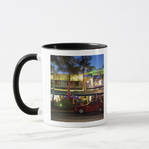 Nightlife on Ocean Drive, South Beach, Miami Mug