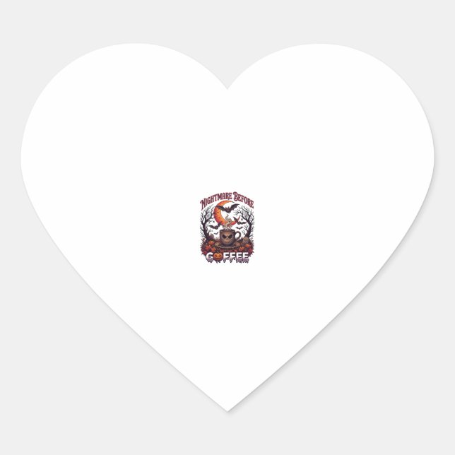 Nightmare Before Coffee Halloween Skull Mug Ghost  Heart Sticker (Front)