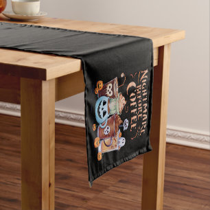 Nightmare Before Coffee Pumpkin Spice Halloween Short Table Runner