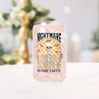 "Nightmare Before Coffee" Retro Skeleton Drinking 