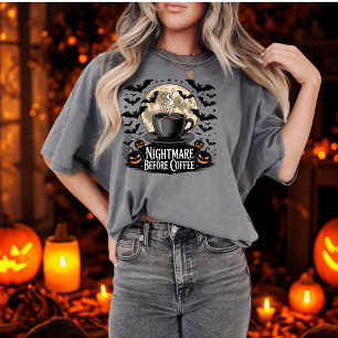 Nightmare Before Coffee Spooky Autumn Coffee Lover T-Shirt
