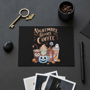 Nightmare Before Coffee Spooky Pumpkin Halloween Postcard