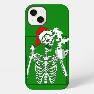 nightmare christmas skeleton drinking coffee skull iPhone 13 case