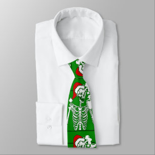 nightmare christmas skeleton drinking coffee skull tie