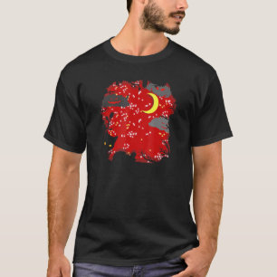 Nightmare Red Sky Cat Mystical Moon - Grunge Gothi T-Shirt