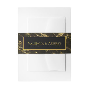 Nights In Granite & Gold Wedding Invitation Suite Belly Band