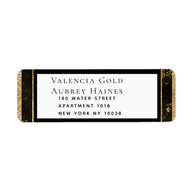 Nights In Granite & Gold Wedding Return Address (Front)