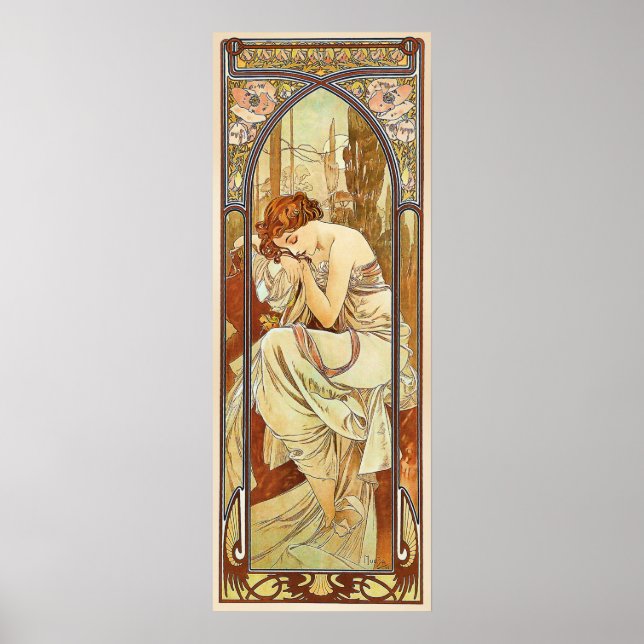 Night's Rest Vintage Nouveau by Alphonse Mucha Poster (Front)