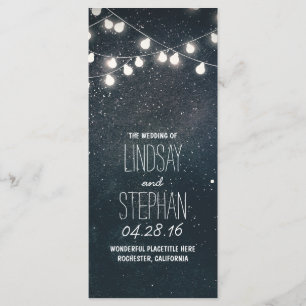 Nights Stars and String Lights Wedding Programs Programme