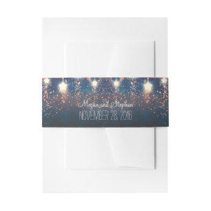Nights Stars Romantic Wedding Invitation Belly Band