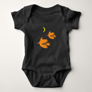 Nighttime Broom Ride - Halloween Witch Image. Baby Bodysuit
