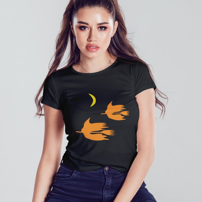 Nighttime Broom Ride - Halloween Witch Image.  T-Shirt (Creator Uploaded)