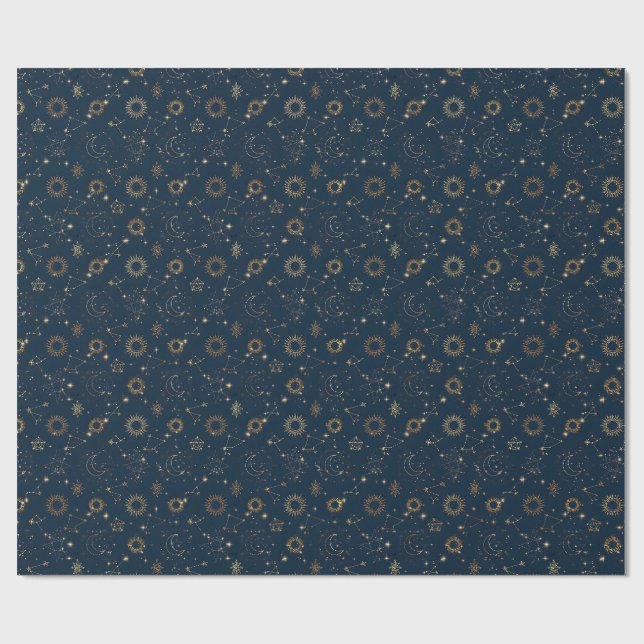 Nighttime Constellations Wrapping Paper (Flat)