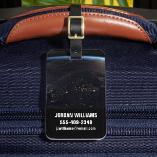 Nighttime Far Northern Europe Luggage Tag