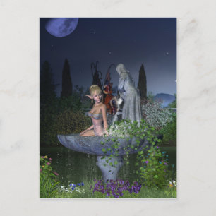 Nighttime Garden Fairy Postcard