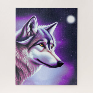 Nighttime Mystical Wolf Jigsaw Puzzle