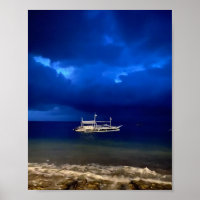 Nighttime seascape. 