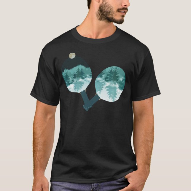 Nighttime View In Table Tennis Racket T-Shirt (Front)