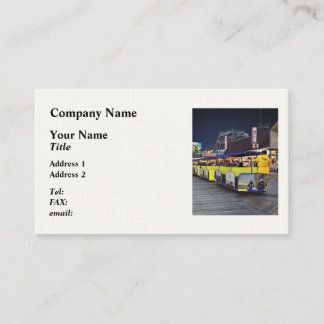 Nighttime View of Wildwood Tram Seen from Rear Business Card