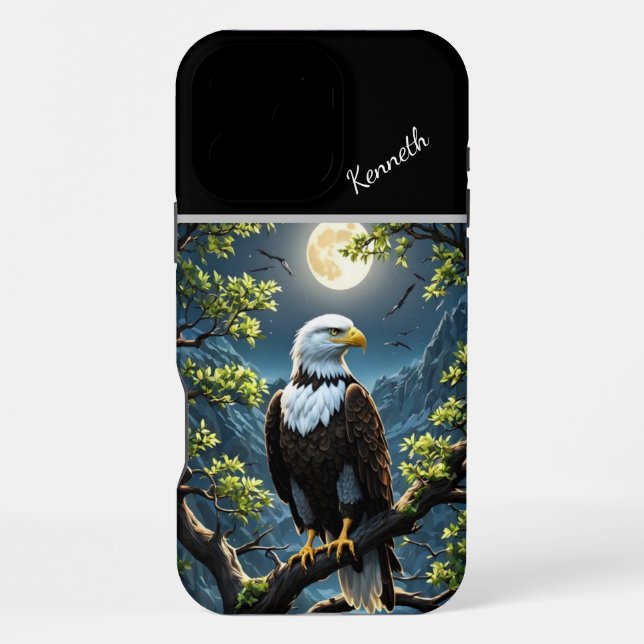 Nighttime Willow with Eagle iPhone Case (Back)
