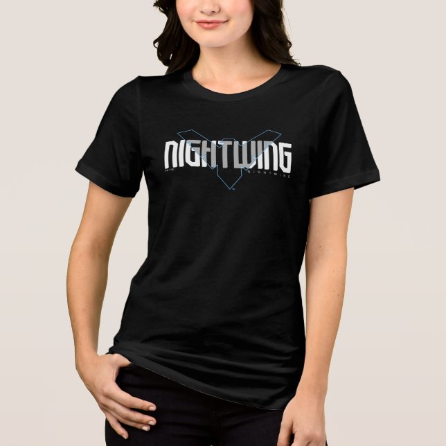 Nightwing Hi-Tech Name Graphic Tri-Blend Shirt (Front)