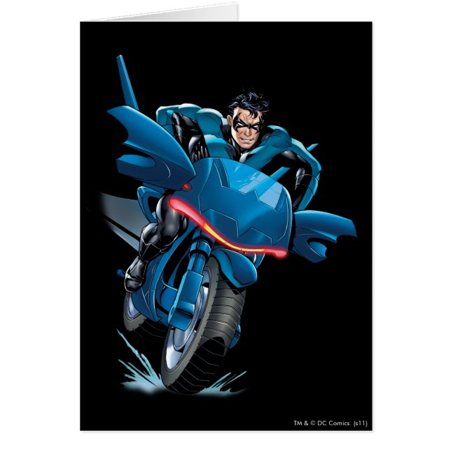 Nightwing rides bike (Front)