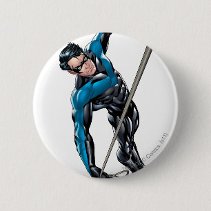 Nightwing with rope 6 cm round badge