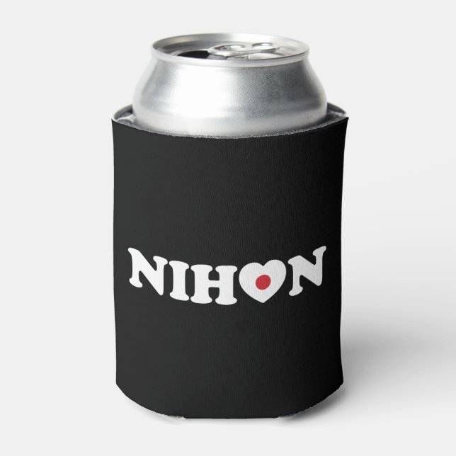 Nihon Love Heart Flag Can Cooler (Can Front)