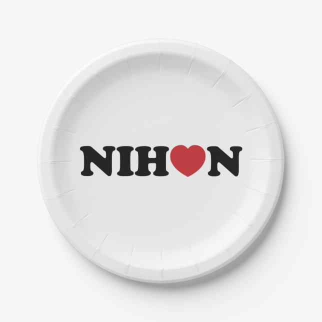 Nihon Love Heart Paper Plate (Front)