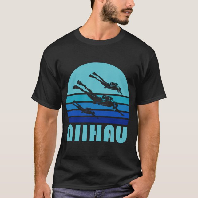 Niihau Diving Fun Hawaii Diver T-Shirt (Front)