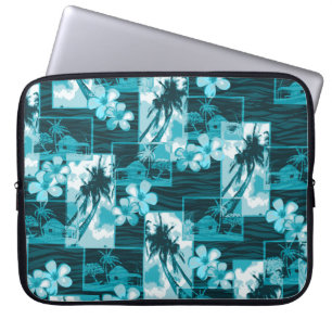 Niihau Island Hawaiian Plumeria and Palm Tree Laptop Sleeve