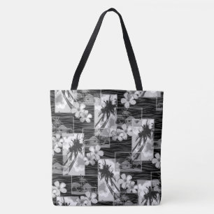 Niihau Island Hawaiian Plumeria Palms Beach Bag